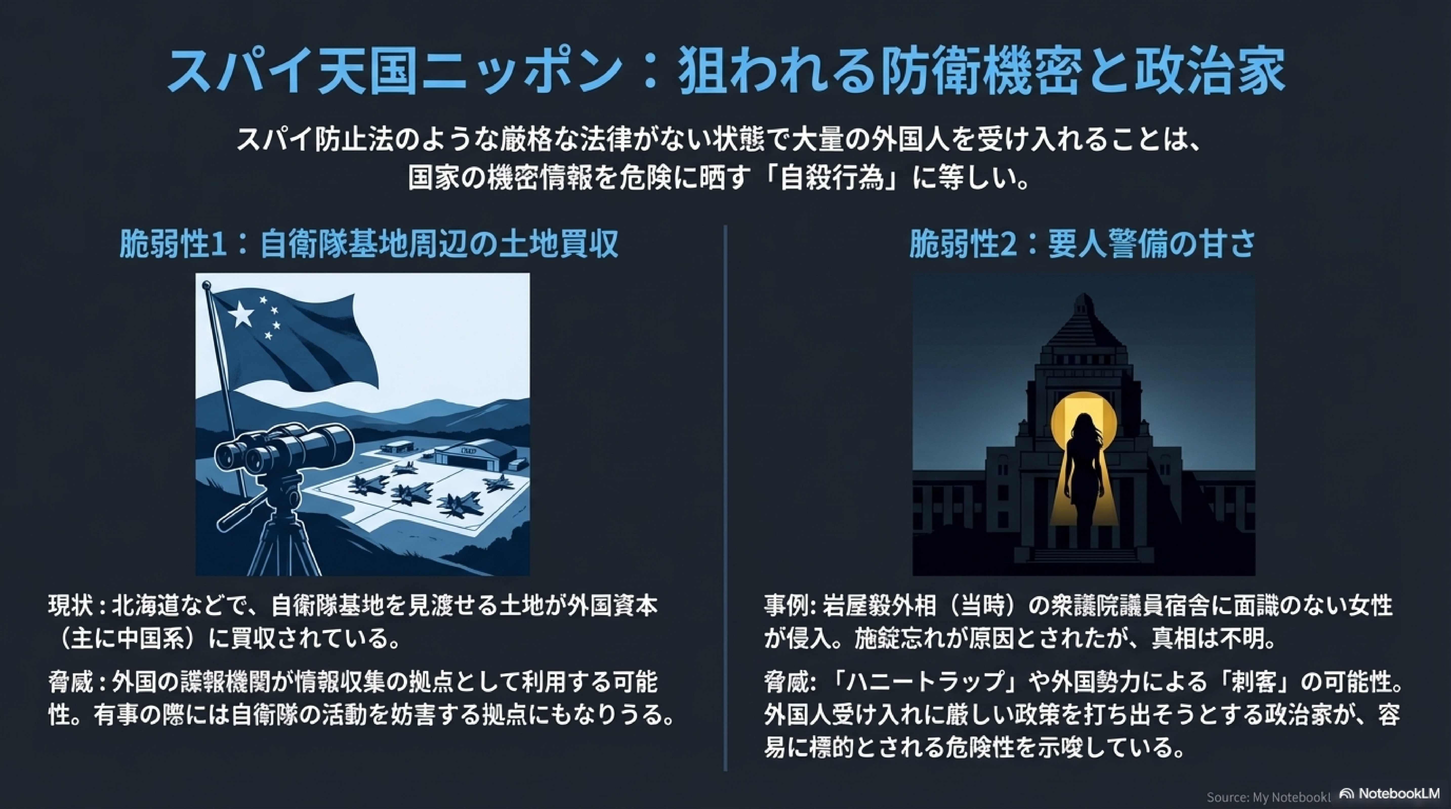 スパイ天国ニッポン：狙われる防衛機密と政治工作 - スパイ防止法 情報漏洩 国家安全保障